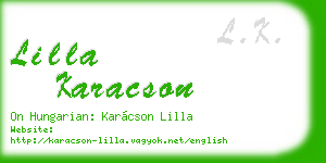 lilla karacson business card